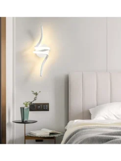 ZMH Wandleuchten<Wandleuchte LED in weiß Modern Aluminium 7W warmweiß Ganglampe L 40.5cm