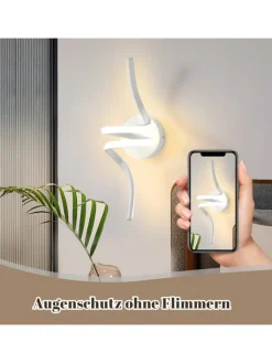 ZMH Wandleuchten<Wandleuchte LED in weiß Modern Aluminium 7W warmweiß Ganglampe L 40.5cm