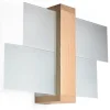 Nice Lamps Wandleuchten<Wandleuchte "LEDA" in Natural Holz und Glas moderne lampe 1xE27 LED
