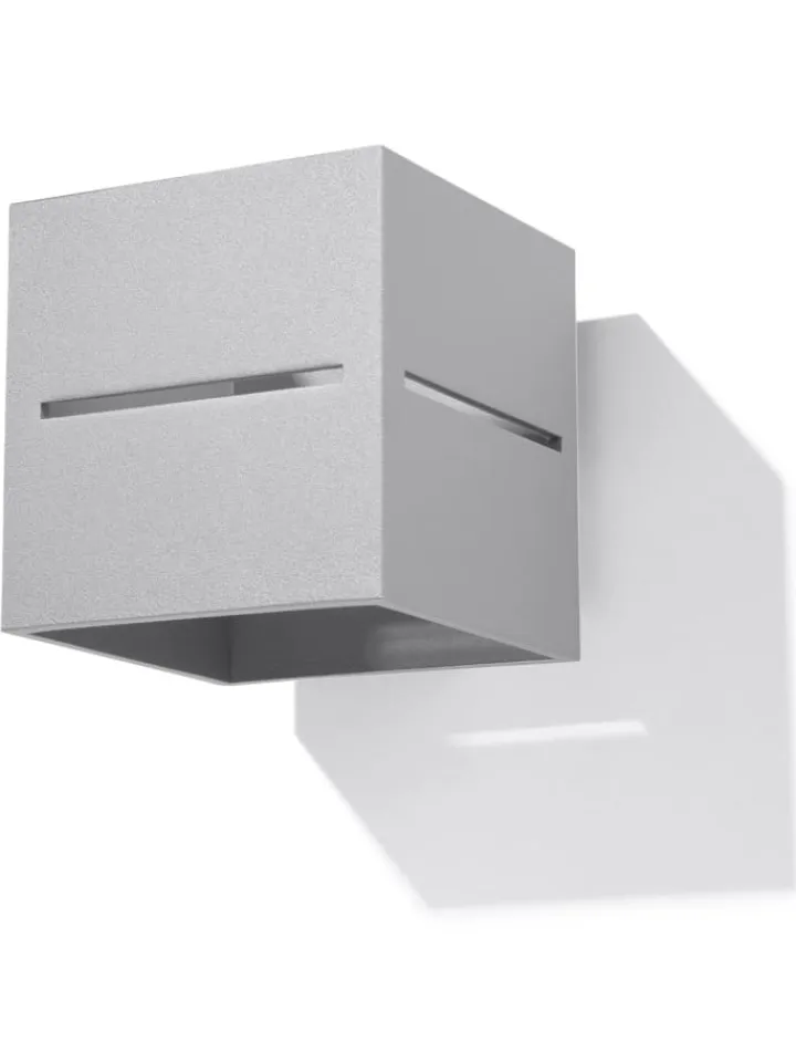 Nice Lamps Wandleuchten<Wandleuchte LORUM 1 in Grau aluminium quadratische moderne Lampe G9