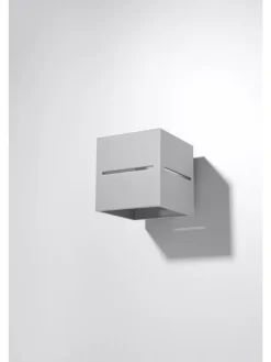 Nice Lamps Wandleuchten<Wandleuchte LORUM 1 in Grau aluminium quadratische moderne Lampe G9