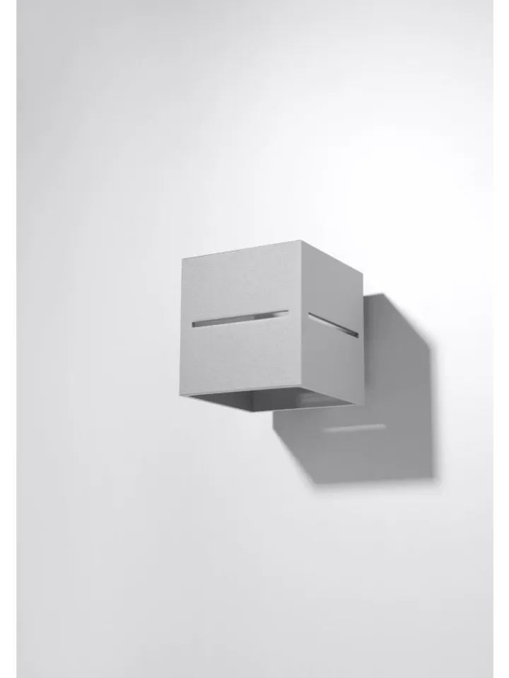 Nice Lamps Wandleuchten<Wandleuchte LORUM 1 in Grau aluminium quadratische moderne Lampe G9