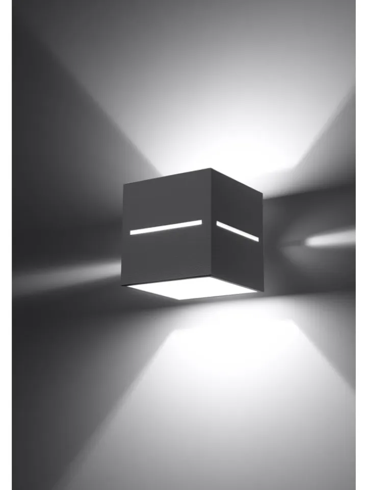 Nice Lamps Wandleuchten<Wandleuchte LORUM 1 in Grau aluminium quadratische moderne Lampe G9