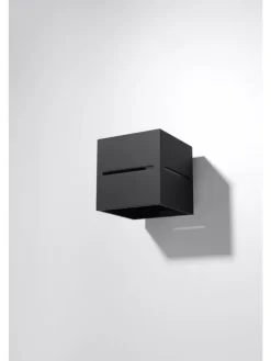 Nice Lamps Wandleuchten<Wandleuchte LORUM 1in Schwarz aluminium quadratische moderne Lampe G9