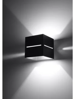 Nice Lamps Wandleuchten<Wandleuchte LORUM 1in Schwarz aluminium quadratische moderne Lampe G9