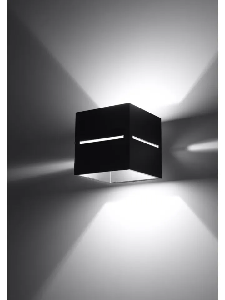 Nice Lamps Wandleuchten<Wandleuchte LORUM 1in Schwarz aluminium quadratische moderne Lampe G9