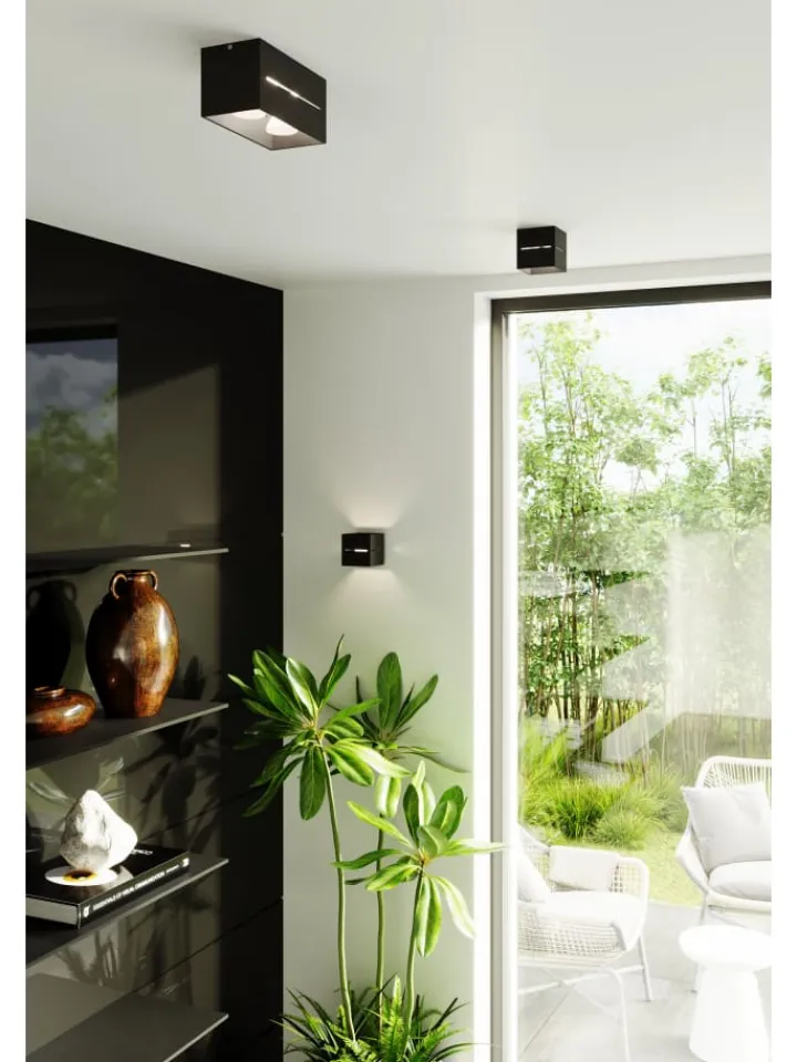 Nice Lamps Wandleuchten<Wandleuchte LORUM 1in Schwarz aluminium quadratische moderne Lampe G9