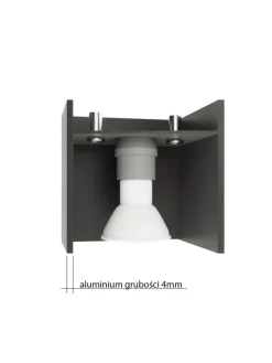 Nice Lamps Wandleuchten<Wandleuchte LORUM 1in Schwarz aluminium quadratische moderne Lampe G9