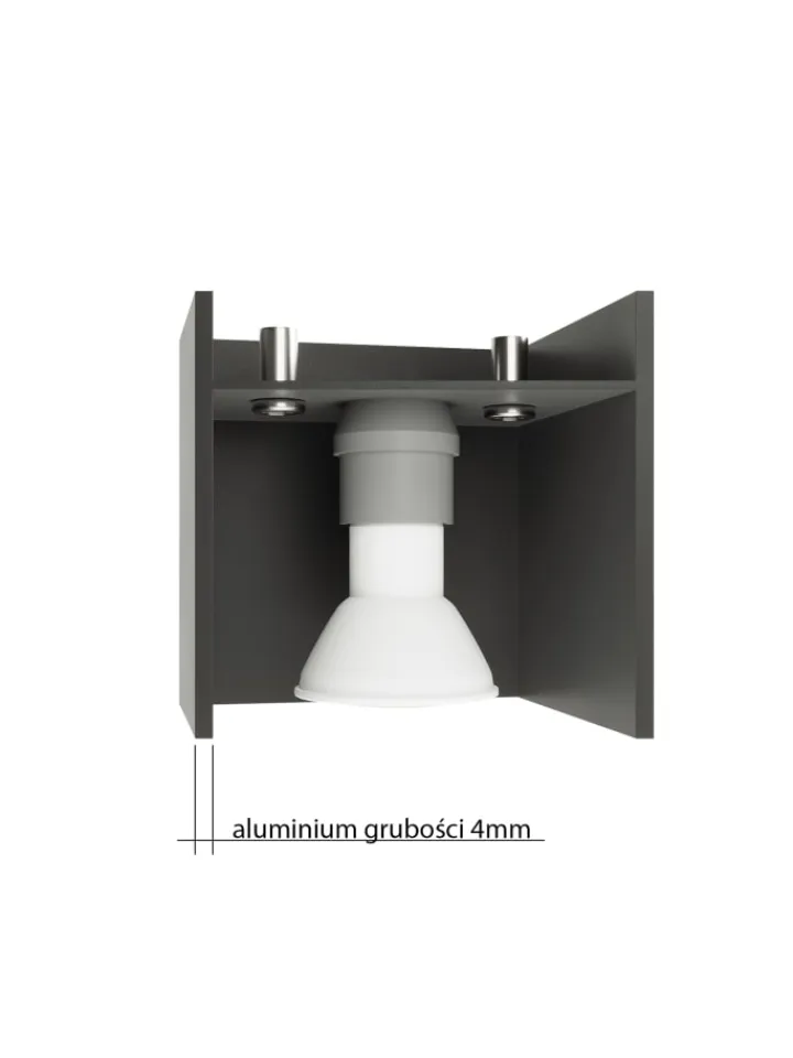 Nice Lamps Wandleuchten<Wandleuchte LORUM 1in Schwarz aluminium quadratische moderne Lampe G9