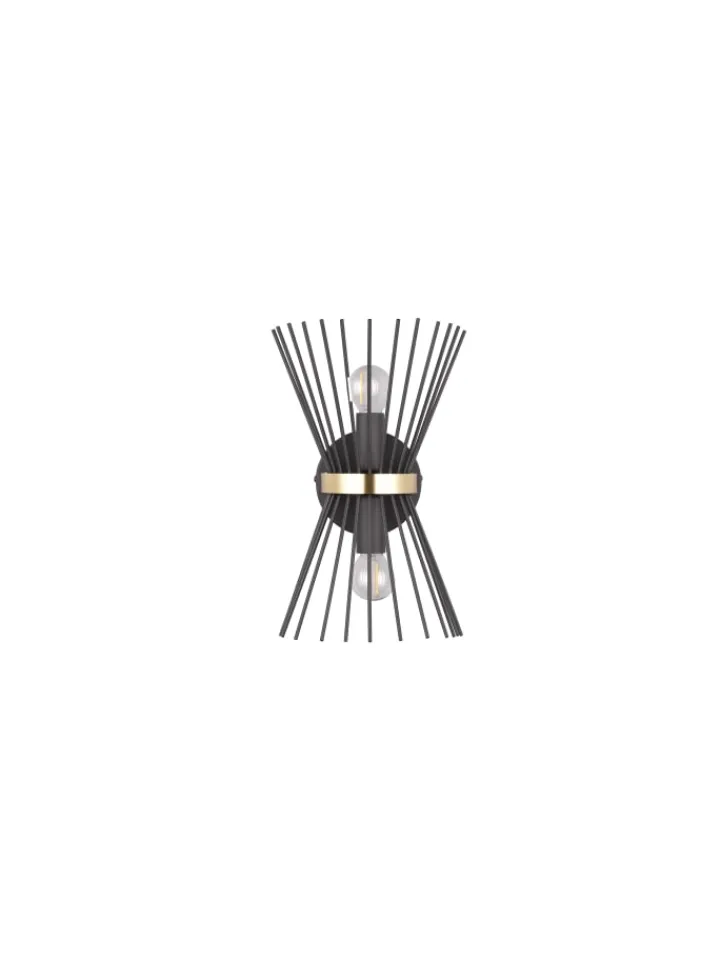 Reality Leuchten Wandleuchten<Wandleuchte ROD in Schwarz-Gold