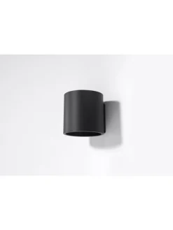 Nice Lamps Wandleuchten<Wandleuchte RODA 1 in Schwarz aluminium Ø runde Lampe loft G9 LED