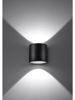 Nice Lamps Wandleuchten<Wandleuchte RODA 1 in Schwarz aluminium Ø runde Lampe loft G9 LED