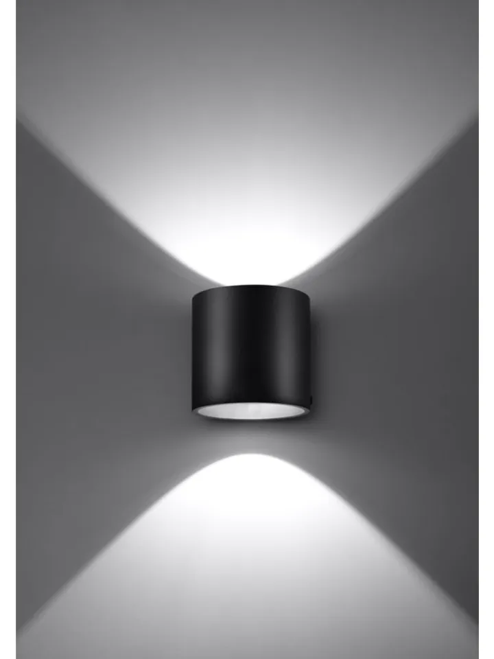 Nice Lamps Wandleuchten<Wandleuchte RODA 1 in Schwarz aluminium Ø runde Lampe loft G9 LED