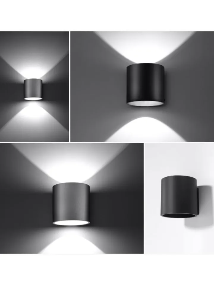 Nice Lamps Wandleuchten<Wandleuchte RODA 1 in Schwarz aluminium Ø runde Lampe loft G9 LED