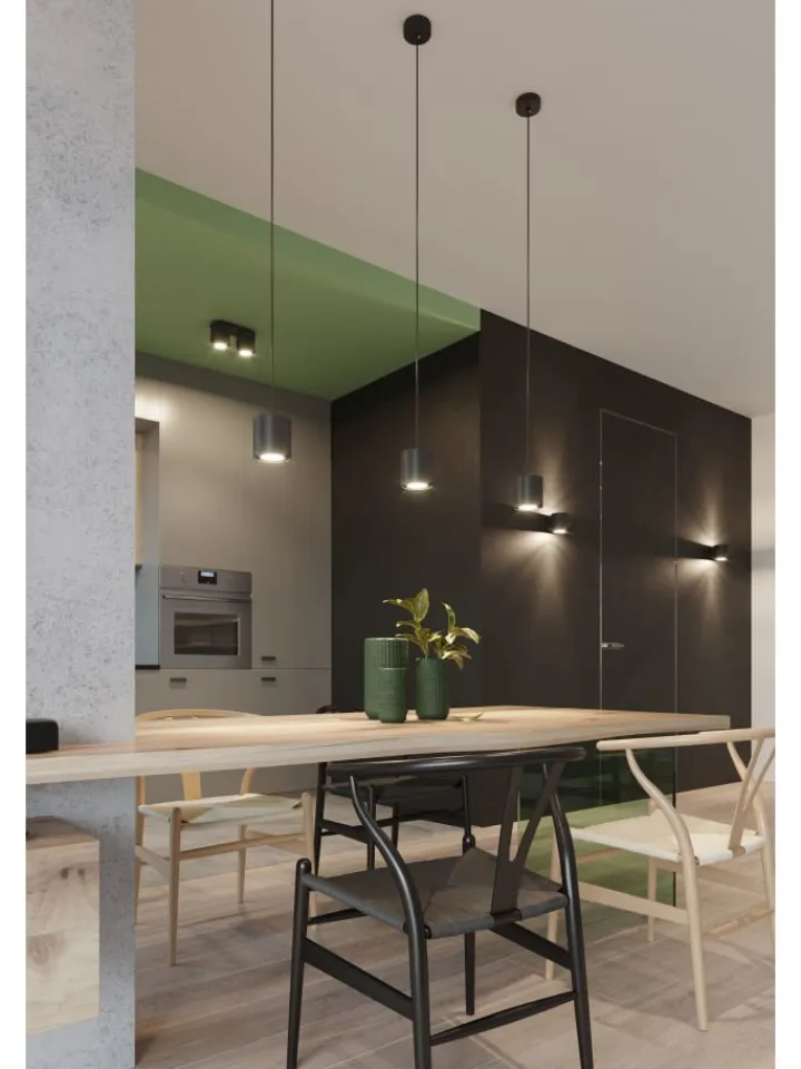Nice Lamps Wandleuchten<Wandleuchte RODA 1 in Schwarz aluminium Ø runde Lampe loft G9 LED