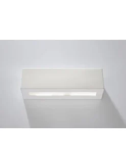 Nice Lamps Wandleuchten<Wandleuchte VEGA in Keramik weiß rechteckig moderne lampe E27 LED