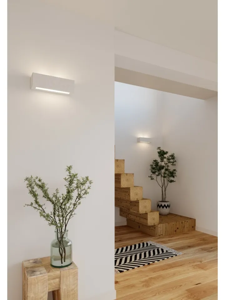 Nice Lamps Wandleuchten<Wandleuchte VEGA in Keramik weiß rechteckig moderne lampe E27 LED