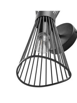 Beliani Wandleuchten<Wandleuchten PARADA in Schwarz - (W) 15 x (H) 41 x (L) 17 cm