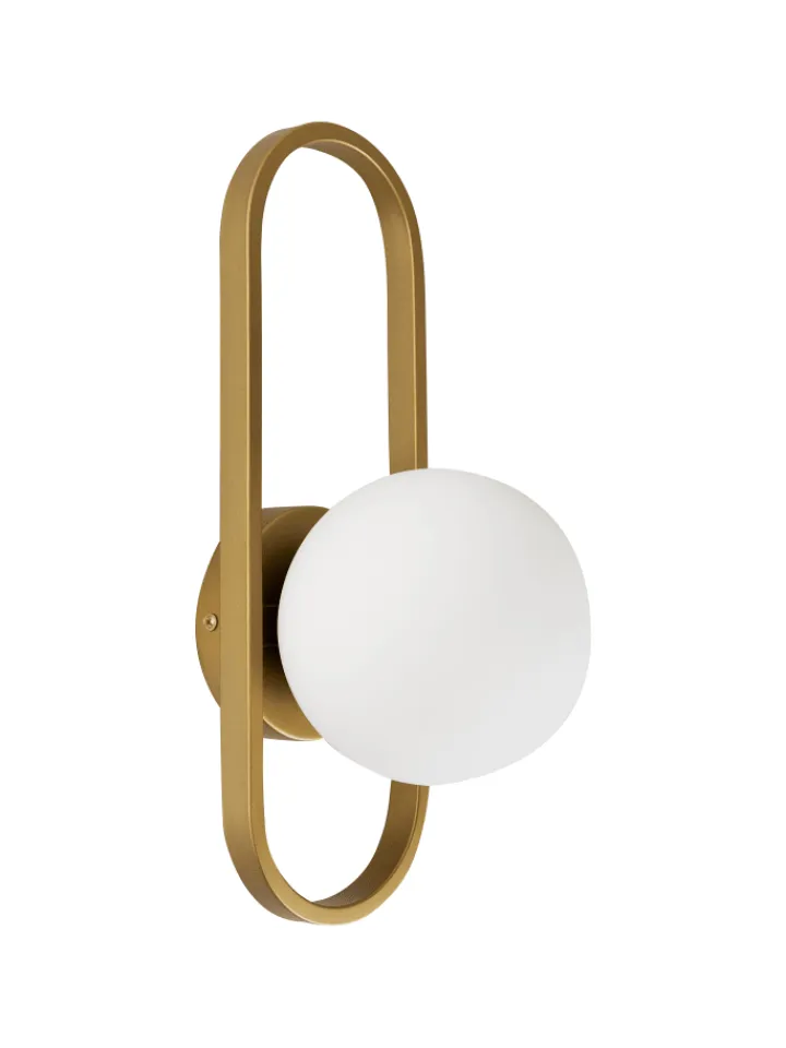 Beliani Wandleuchten<Wandleuchten VARDI in Gold/Weiß - (W) 15 x (H) 40 x (L) 18 cm
