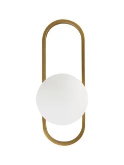 Beliani Wandleuchten<Wandleuchten VARDI in Gold/Weiß - (W) 15 x (H) 40 x (L) 18 cm