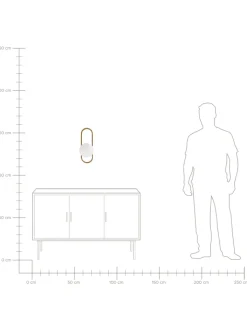 Beliani Wandleuchten<Wandleuchten VARDI in Gold/Weiß - (W) 15 x (H) 40 x (L) 18 cm
