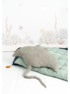 Crochetts Wanddekoration<Wandobjekt "Rochen" in Grau