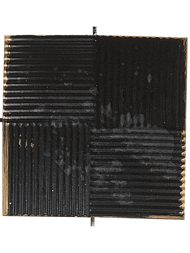 Beliani Wanddekoration<Wandobjekt TITANIUM in Weiß/Schwarz/Gold - (W) 50 x (H) 50 x (L) 2 cm