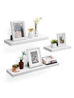 Songmics Regale & Schränke<Wandregal in Weiß - (B)40 x (H)20 x (T)3,8 cm
