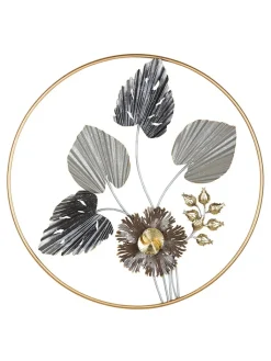 GILDE Wanddekoration<Wandrelief "Novero" in Gold/ Grau - Ø 65 cm
