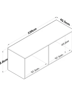 Scandinavia Concept Regale & Schränke<Wandschrank - (B)120 x (H)46,8 x (T)42,5 cm