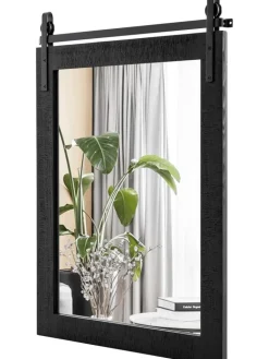 COSTWAY Spiegel<Wandspiegel 76,5 cm x 56 cm in Schwarz