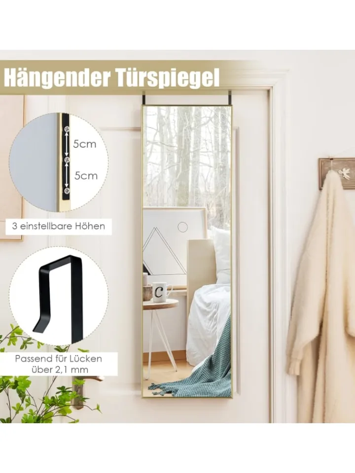 COSTWAY Spiegel<Wandspiegel 37 x 120cm in Gold