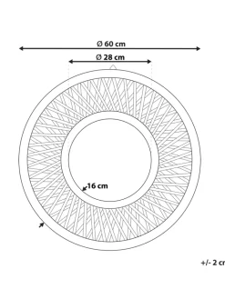 Beliani Spiegel<Wandspiegel BACATA in Braun - (W) 60 x (H) 60 x (L) 3 cm