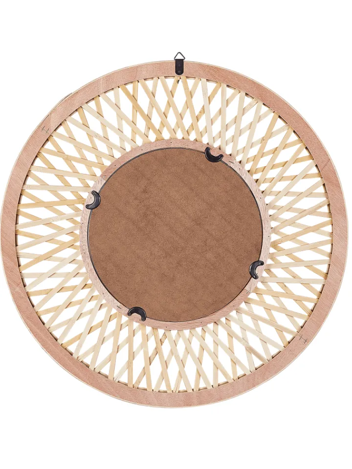 Beliani Spiegel<Wandspiegel BACATA in Braun - (W) 60 x (H) 60 x (L) 3 cm