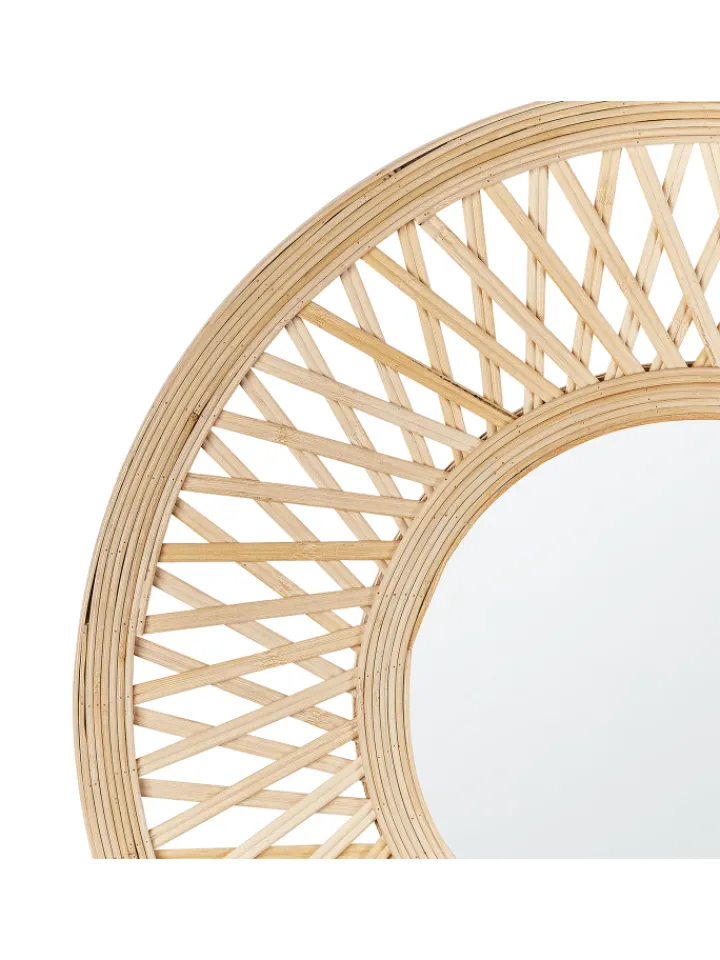 Beliani Spiegel<Wandspiegel BACATA in Braun - (W) 60 x (H) 60 x (L) 3 cm