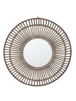 Beliani Spiegel<Wandspiegel BLASITO in Braun - (W) 66 x (H) 66 x (L) 10 cm