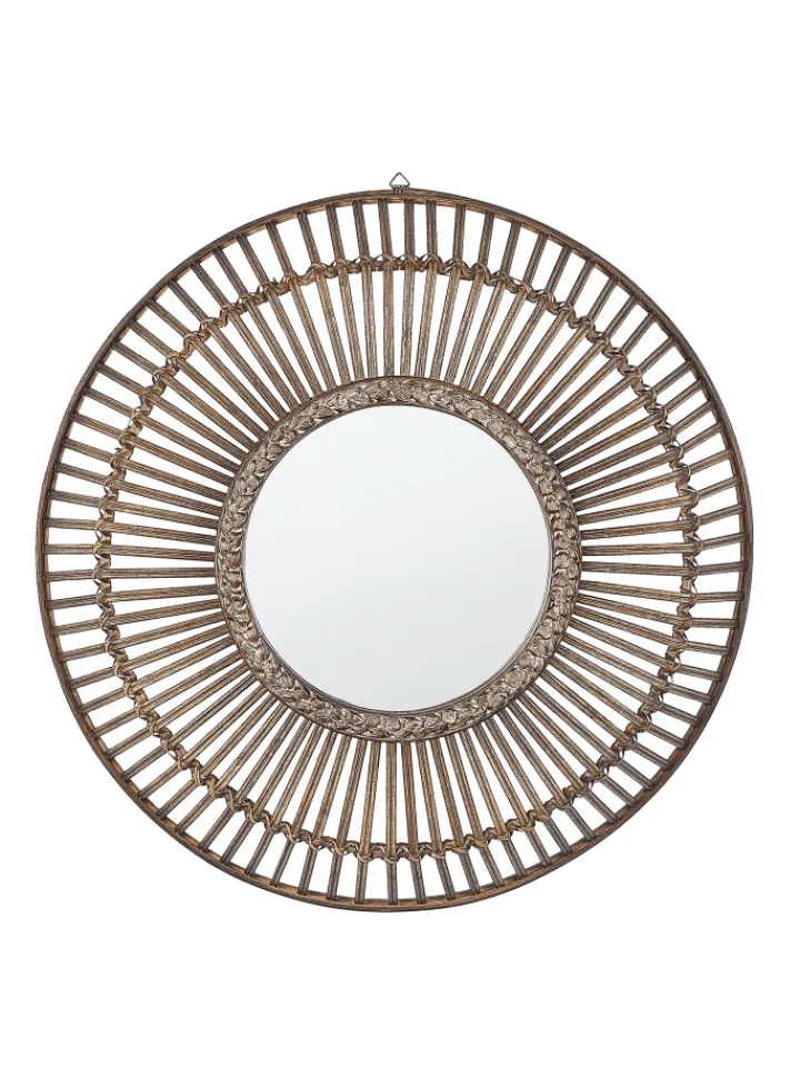 Beliani Spiegel<Wandspiegel BLASITO in Braun - (W) 66 x (H) 66 x (L) 10 cm
