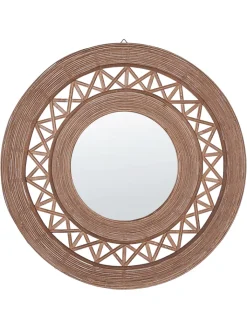 Beliani Spiegel<Wandspiegel CACOMA in Braun - (W) 62 x (H) 62 x (L) 9 cm