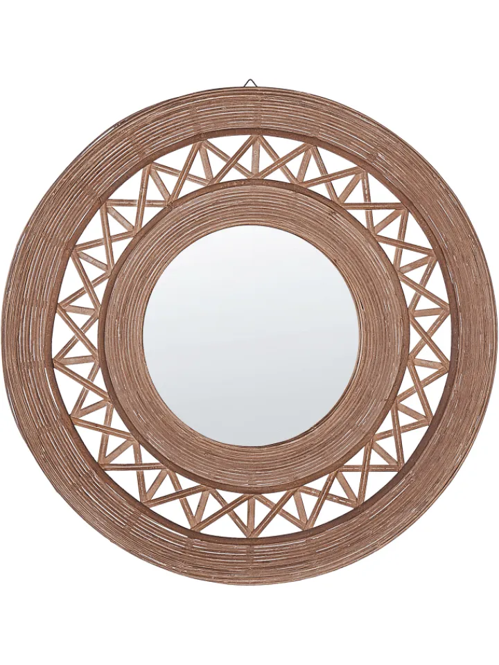 Beliani Spiegel<Wandspiegel CACOMA in Braun - (W) 62 x (H) 62 x (L) 9 cm