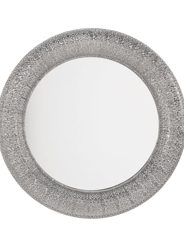 Beliani Spiegel<Wandspiegel CHANNAY in Silber - (W) 80 x (H) 80 x (L) 5 cm