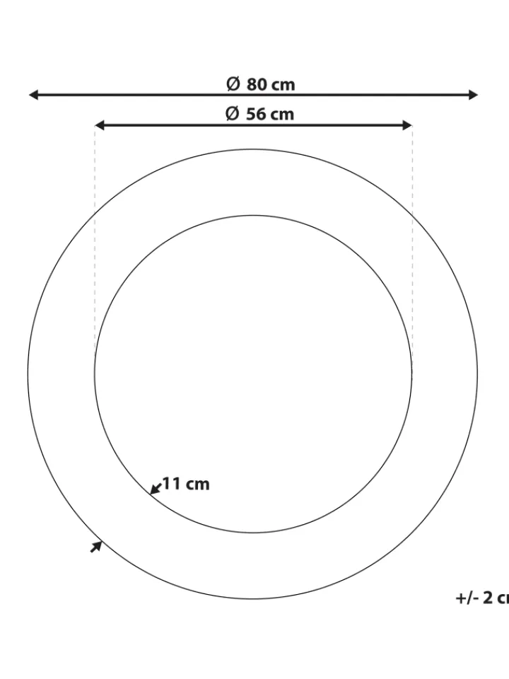 Beliani Spiegel<Wandspiegel CHANNAY in Silber - (W) 80 x (H) 80 x (L) 5 cm
