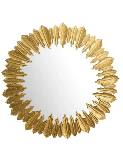 KADIMA DESIGN Spiegel<Wandspiegel Federn 68 cm Metall Design Hängespiegel , Eisen