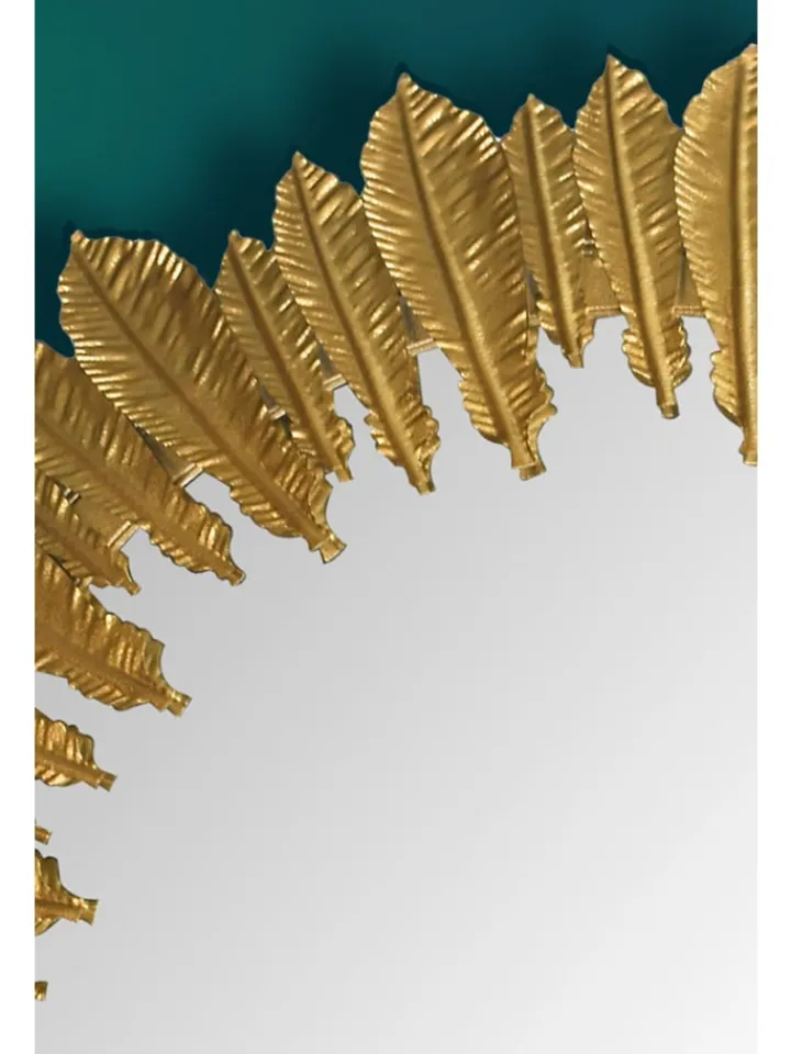 KADIMA DESIGN Spiegel<Wandspiegel Federn 68 cm Metall Design Hängespiegel , Eisen