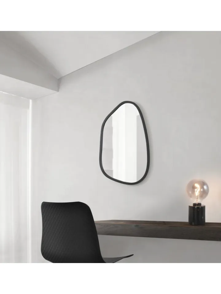en.casa Spiegel<Wandspiegel Filiano in Schwarz (B)58cm (H)80cm (T)1.8cm