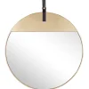Beliani Spiegel<Wandspiegel GURS in Gold/Braun - (W) 60 x (H) 60 x (L) 2 cm