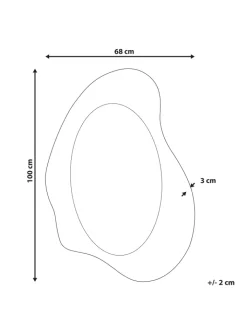 Beliani Spiegel<Wandspiegel HOURTIN in Braun - (W) 68 x (H) 100 x (L) 3 cm