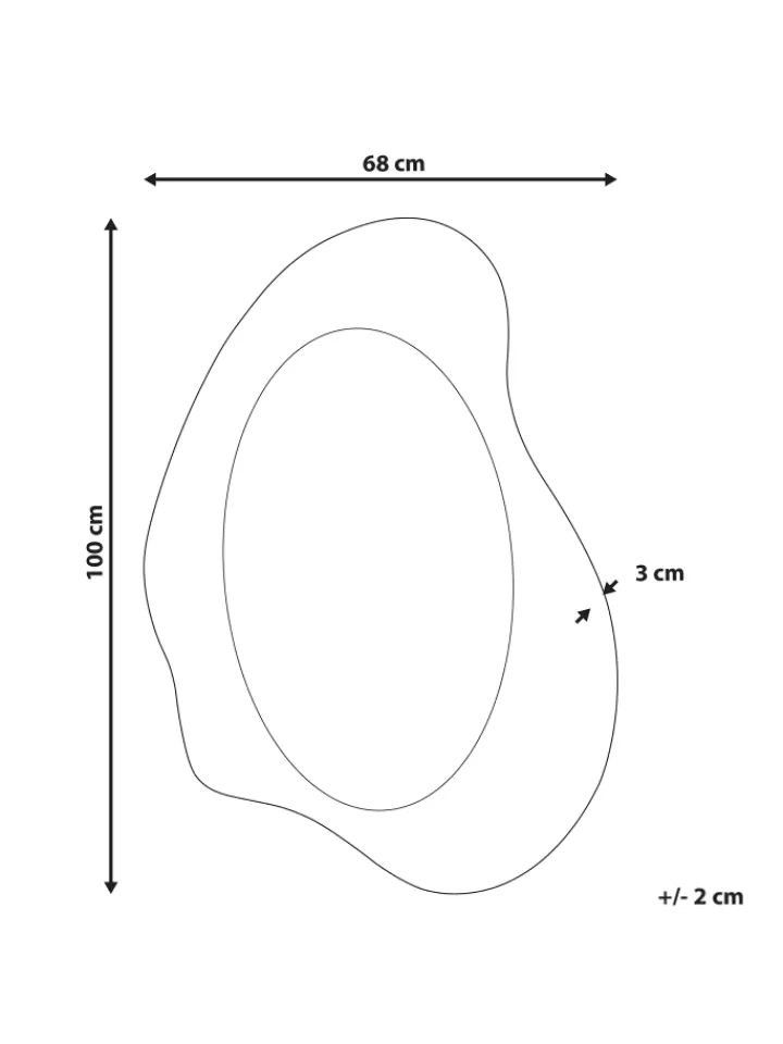 Beliani Spiegel<Wandspiegel HOURTIN in Braun - (W) 68 x (H) 100 x (L) 3 cm