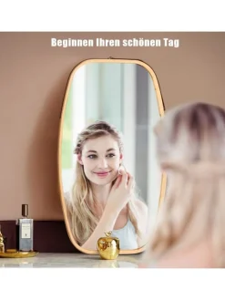 COSTWAY Spiegel<Wandspiegel in Beige