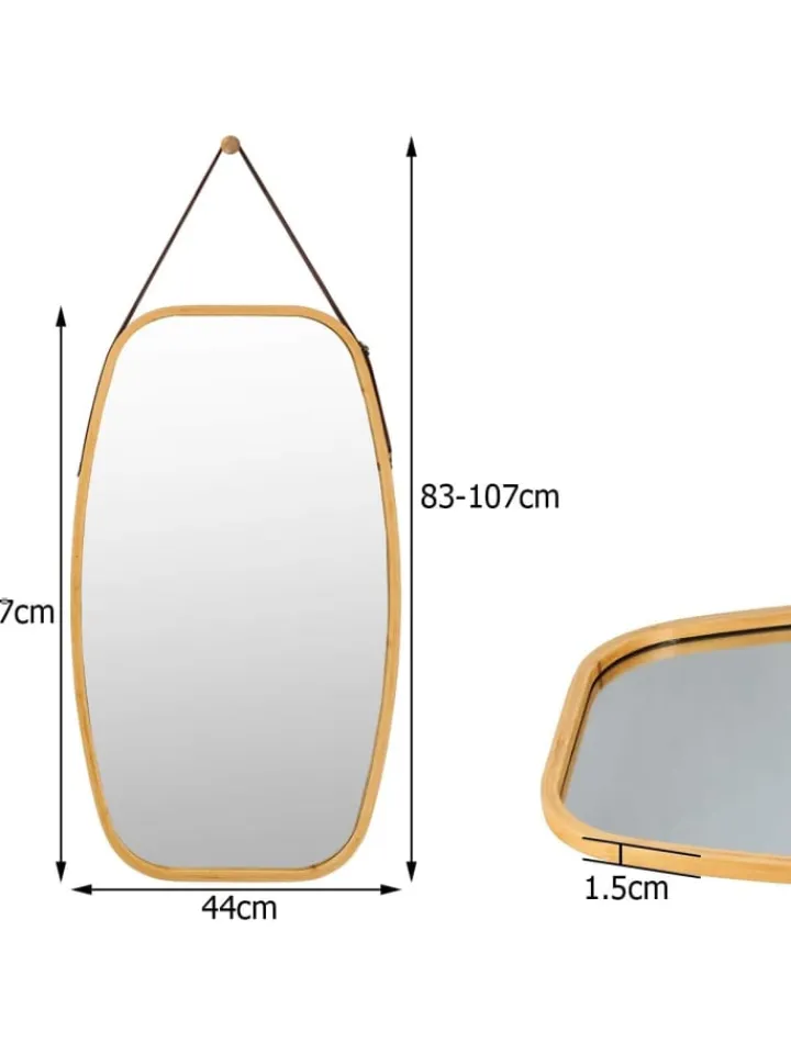 COSTWAY Spiegel<Wandspiegel in Beige