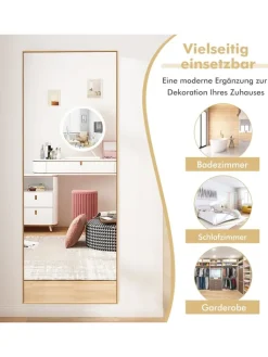 COSTWAY Spiegel<Wandspiegel in Gold